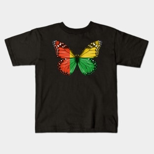 Bissau Guinean Flag  Butterfly - Gift for Bissau Guinean From Guinea Bissau Kids T-Shirt